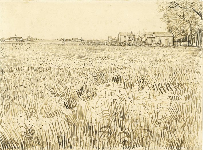  文森特·威廉·梵高  Vincent Willen Van Gogh —— 田野与房子 (1)